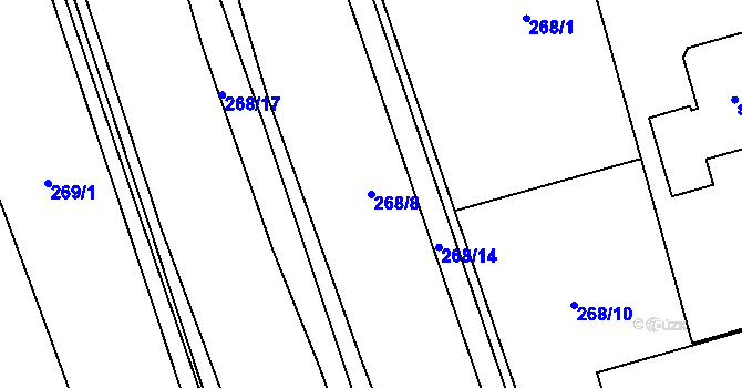 Parcela st. 268/8 v KÚ Blansko, Katastrální mapa