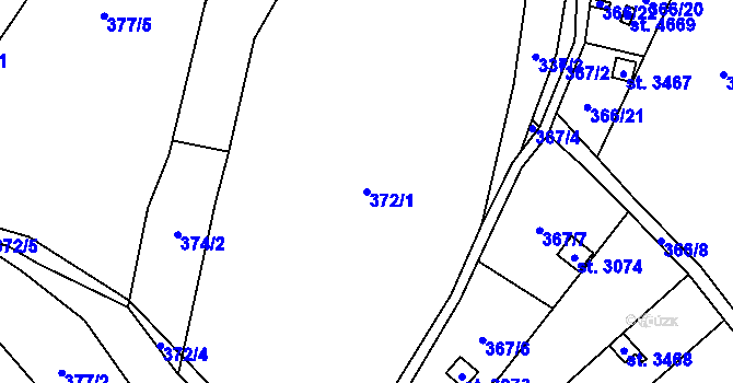 Parcela st. 372/1 v KÚ Blansko, Katastrální mapa