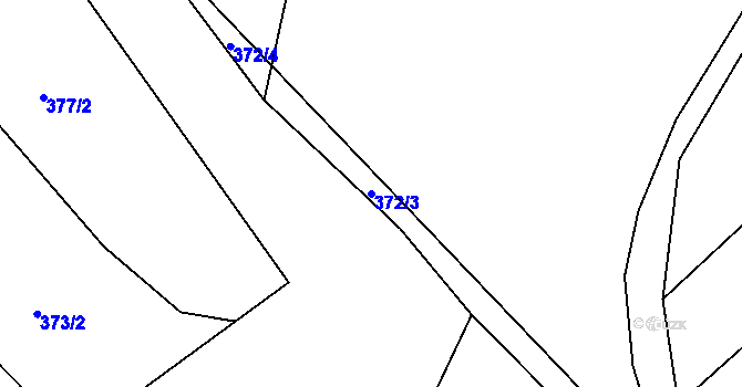 Parcela st. 372/3 v KÚ Blansko, Katastrální mapa