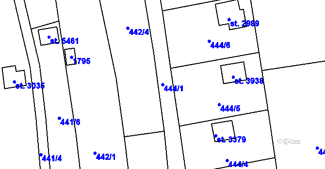 Parcela st. 444/1 v KÚ Blansko, Katastrální mapa