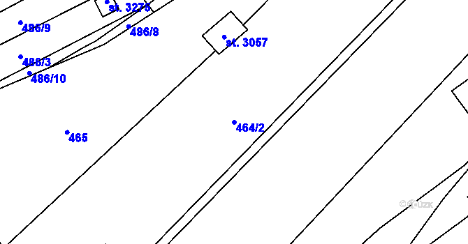 Parcela st. 464/2 v KÚ Blansko, Katastrální mapa