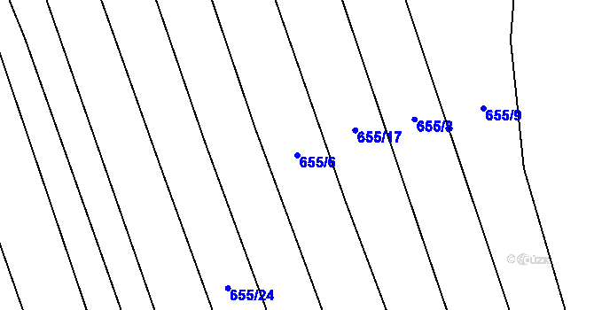 Parcela st. 655/6 v KÚ Blansko, Katastrální mapa