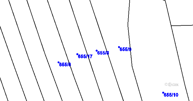Parcela st. 655/8 v KÚ Blansko, Katastrální mapa