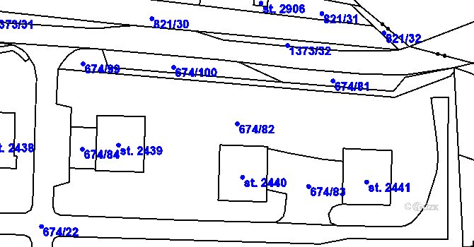 Parcela st. 674/82 v KÚ Blansko, Katastrální mapa