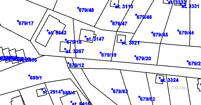 Parcela st. 679/19 v KÚ Blansko, Katastrální mapa