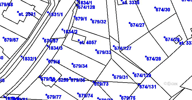 Parcela st. 679/33 v KÚ Blansko, Katastrální mapa