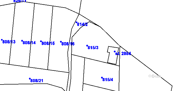 Parcela st. 815/3 v KÚ Blansko, Katastrální mapa