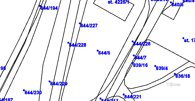 Parcela st. 844/5 v KÚ Blansko, Katastrální mapa
