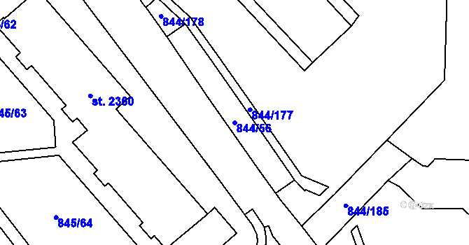 Parcela st. 844/56 v KÚ Blansko, Katastrální mapa