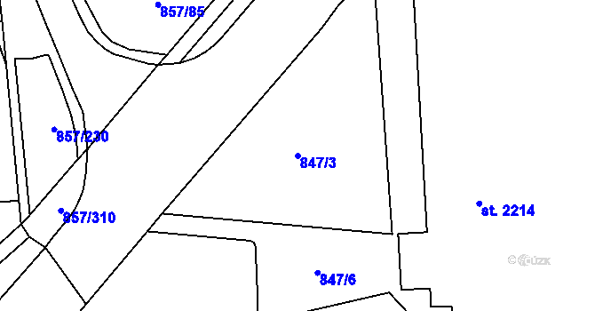 Parcela st. 847/3 v KÚ Blansko, Katastrální mapa