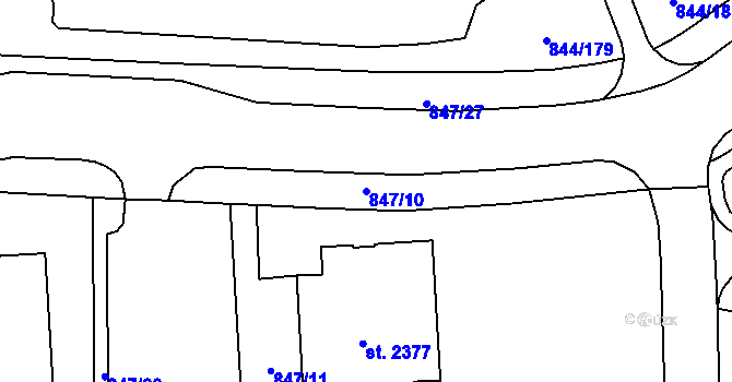Parcela st. 847/10 v KÚ Blansko, Katastrální mapa