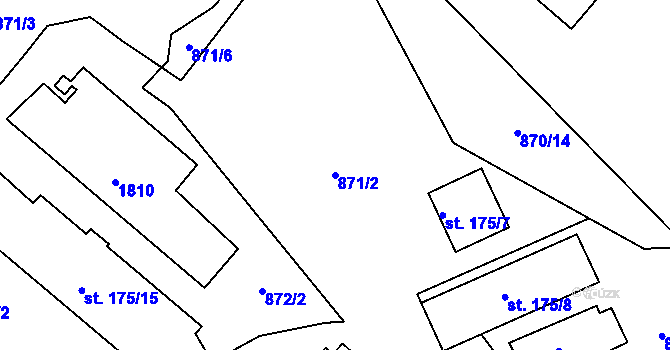 Parcela st. 871/2 v KÚ Blansko, Katastrální mapa