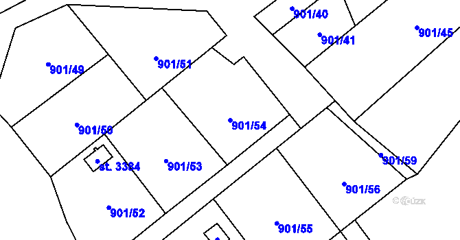 Parcela st. 901/54 v KÚ Blansko, Katastrální mapa