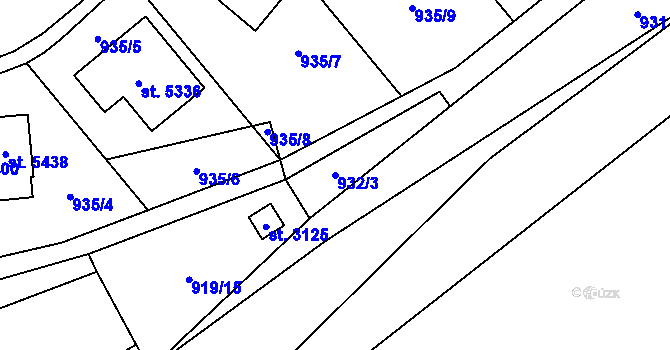 Parcela st. 932/3 v KÚ Blansko, Katastrální mapa