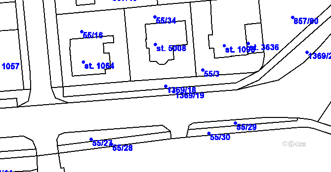 Parcela st. 1369/18 v KÚ Blansko, Katastrální mapa