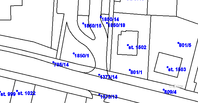 Parcela st. 796/8 v KÚ Blansko, Katastrální mapa