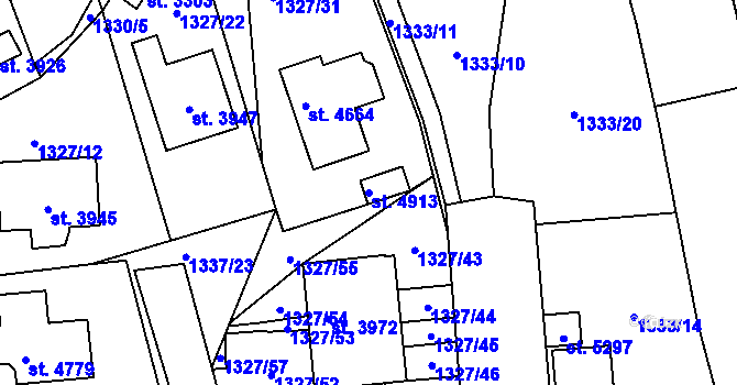 Parcela st. 4913 v KÚ Blansko, Katastrální mapa