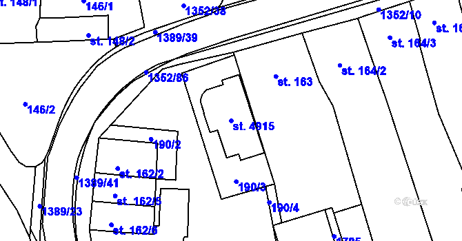 Parcela st. 4915 v KÚ Blansko, Katastrální mapa