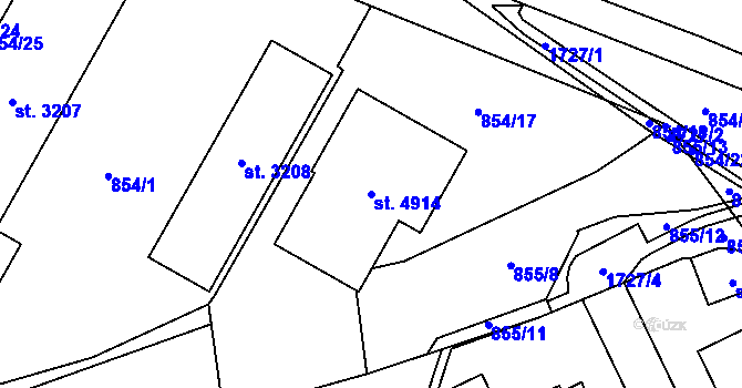 Parcela st. 4914 v KÚ Blansko, Katastrální mapa