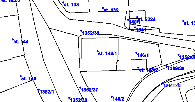Parcela st. 148/1 v KÚ Blansko, Katastrální mapa