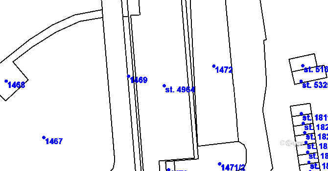Parcela st. 4964 v KÚ Blansko, Katastrální mapa
