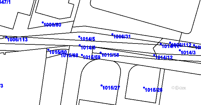 Parcela st. 1015/58 v KÚ Blansko, Katastrální mapa