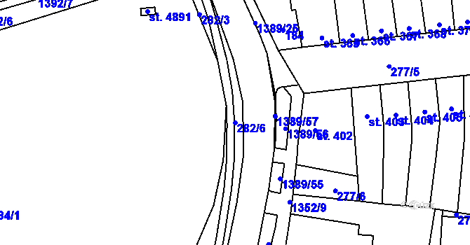 Parcela st. 282/6 v KÚ Blansko, Katastrální mapa