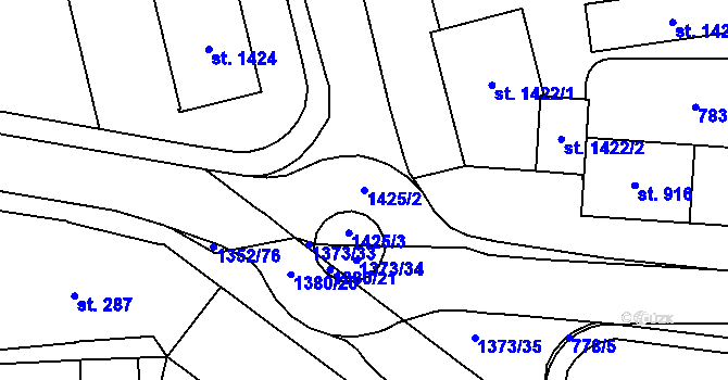 Parcela st. 1425/2 v KÚ Blansko, Katastrální mapa