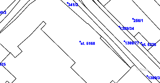 Parcela st. 5168 v KÚ Blansko, Katastrální mapa