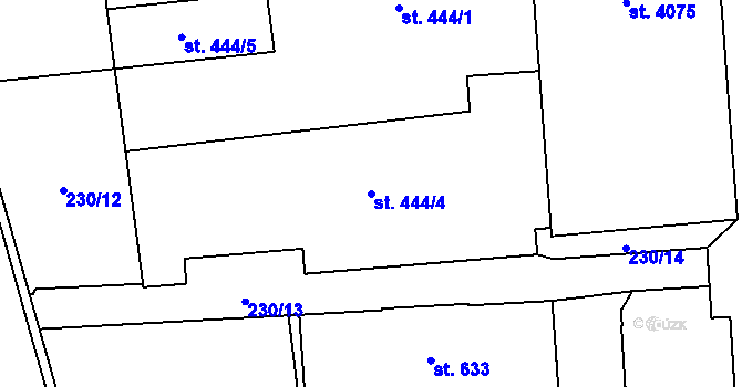 Parcela st. 444/4 v KÚ Blansko, Katastrální mapa