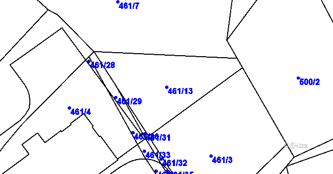Parcela st. 461/13 v KÚ Blansko, Katastrální mapa