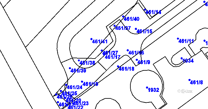 Parcela st. 461/17 v KÚ Blansko, Katastrální mapa