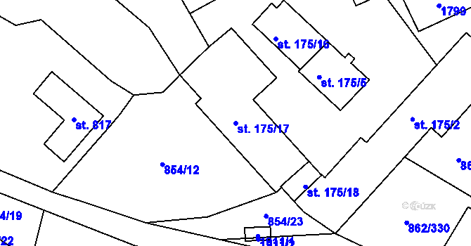 Parcela st. 175/17 v KÚ Blansko, Katastrální mapa