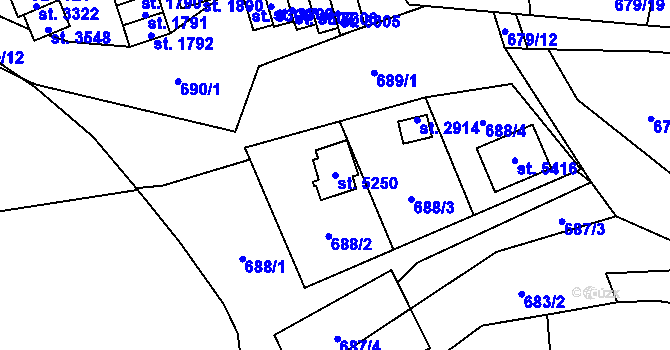 Parcela st. 5250 v KÚ Blansko, Katastrální mapa