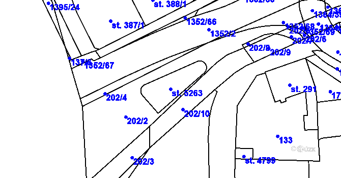 Parcela st. 5263 v KÚ Blansko, Katastrální mapa