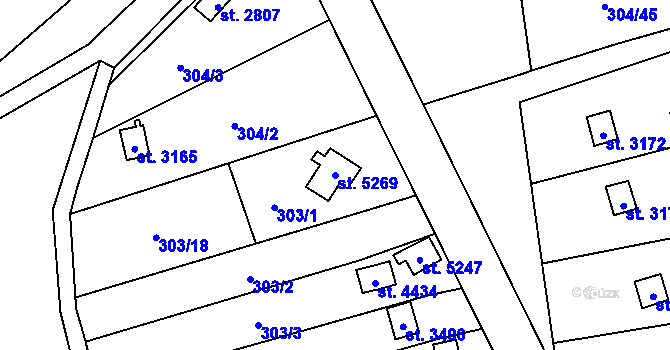 Parcela st. 5269 v KÚ Blansko, Katastrální mapa