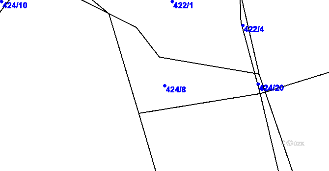 Parcela st. 424/8 v KÚ Blansko, Katastrální mapa