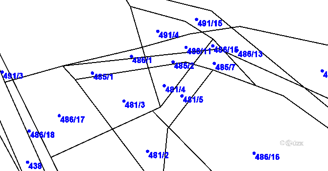 Parcela st. 481/4 v KÚ Blansko, Katastrální mapa