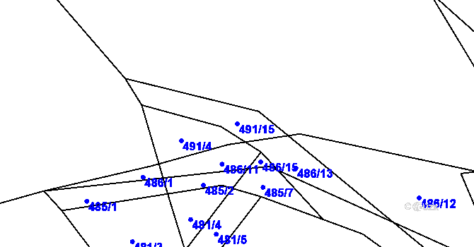 Parcela st. 491/15 v KÚ Blansko, Katastrální mapa