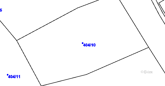 Parcela st. 404/10 v KÚ Blansko, Katastrální mapa