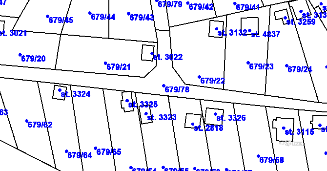 Parcela st. 679/78 v KÚ Blansko, Katastrální mapa