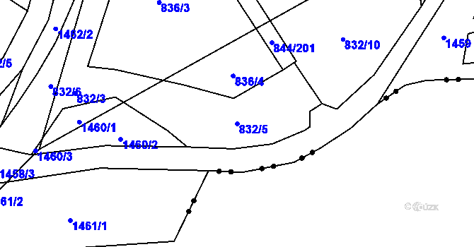 Parcela st. 832/5 v KÚ Blansko, Katastrální mapa