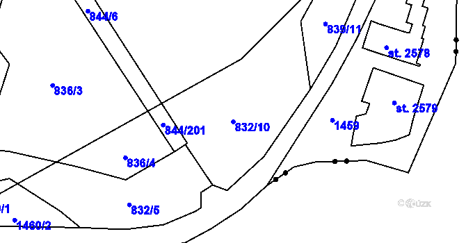 Parcela st. 832/10 v KÚ Blansko, Katastrální mapa