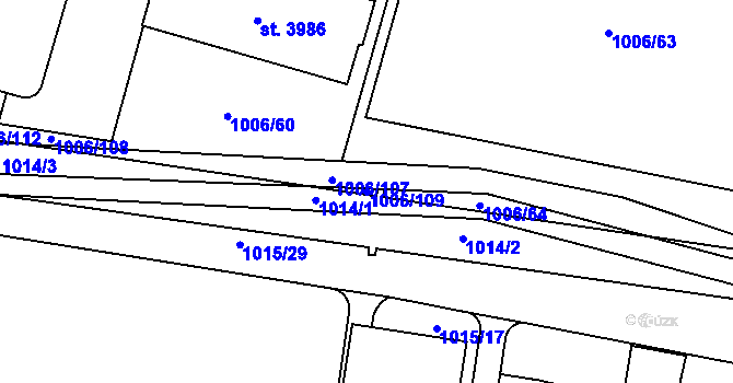 Parcela st. 1006/109 v KÚ Blansko, Katastrální mapa