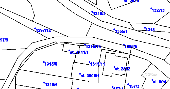Parcela st. 1315/15 v KÚ Blansko, Katastrální mapa