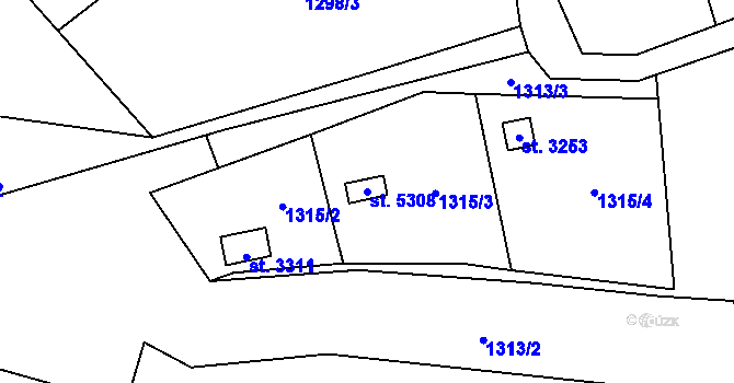 Parcela st. 5308 v KÚ Blansko, Katastrální mapa