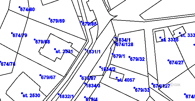 Parcela st. 679/86 v KÚ Blansko, Katastrální mapa