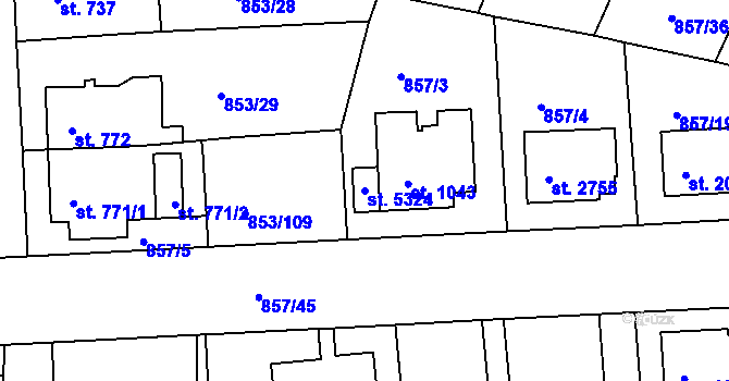 Parcela st. 5324 v KÚ Blansko, Katastrální mapa