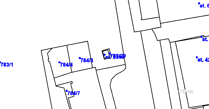 Parcela st. 5348 v KÚ Blansko, Katastrální mapa