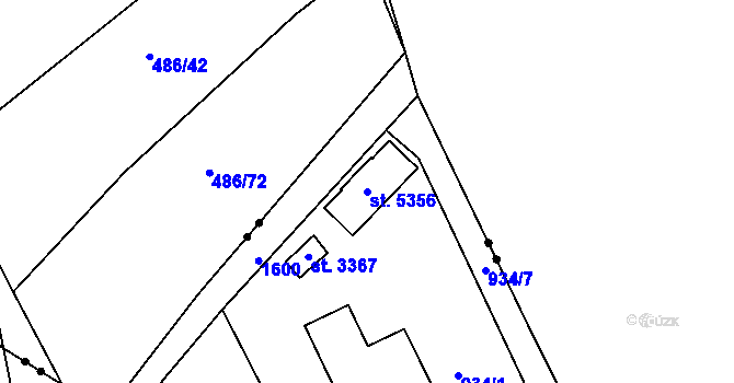 Parcela st. 5356 v KÚ Blansko, Katastrální mapa